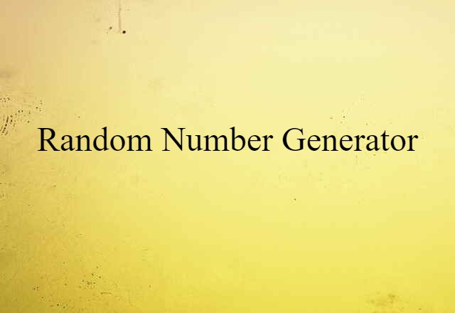 random number generator