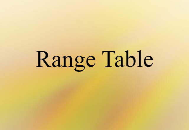 Range Table (noun) Definition, Meaning & Examples