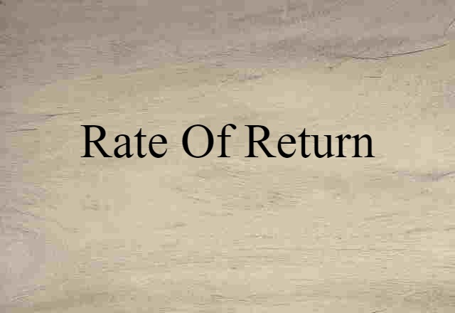 rate of return