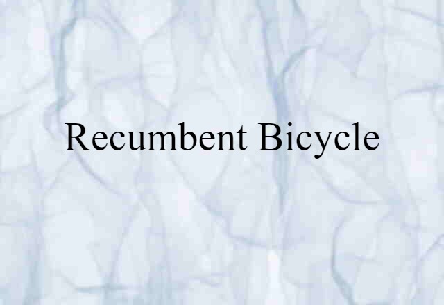 recumbent bicycle