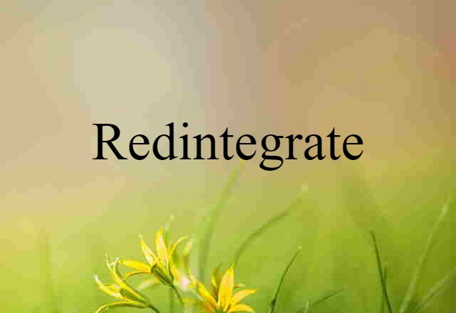 Redintegrate (noun) Definition, Meaning & Examples