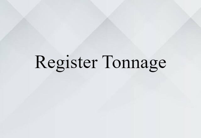 register tonnage