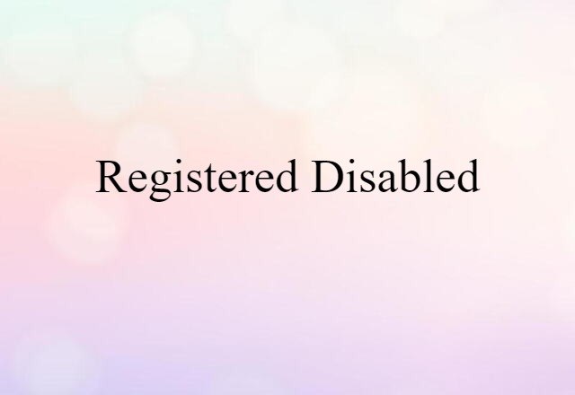 registered disabled