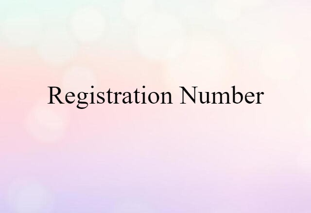 Registration Number (noun) Definition, Meaning & Examples