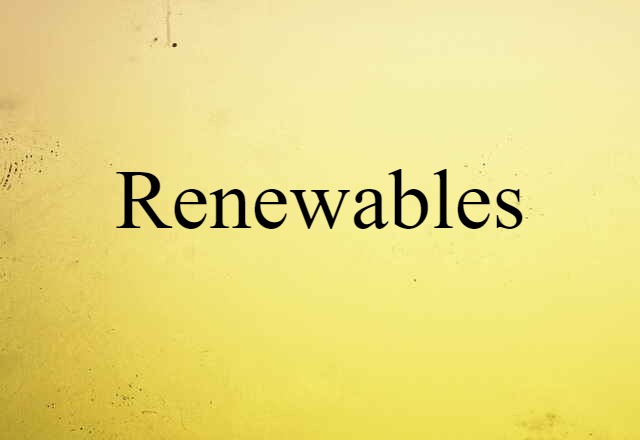 Renewables (noun) Definition, Meaning & Examples