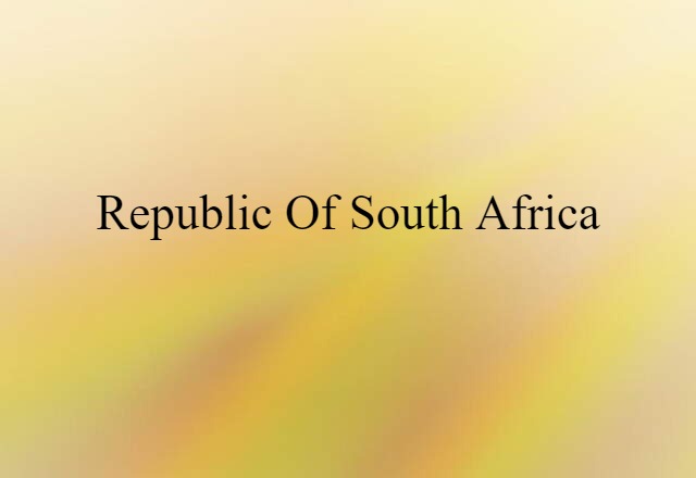 Republic of South Africa