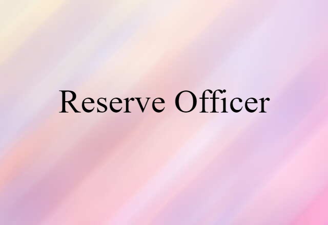 Reserve Officer (noun) Definition, Meaning & Examples