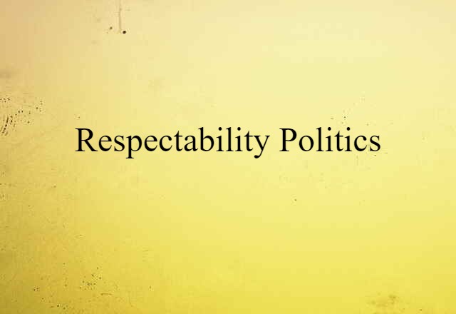 Respectability Politics (noun) Definition, Meaning & Examples