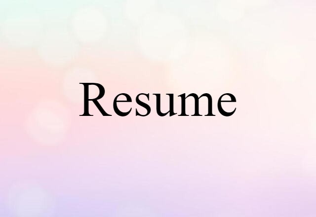 resume