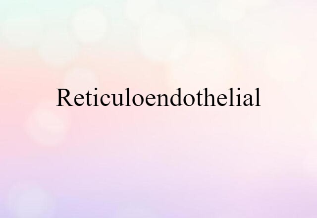 Reticuloendothelial (noun) Definition, Meaning & Examples