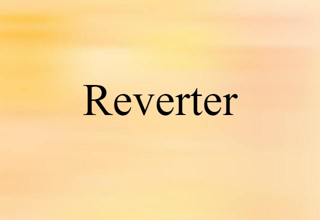 Reverter (noun) Definition, Meaning & Examples