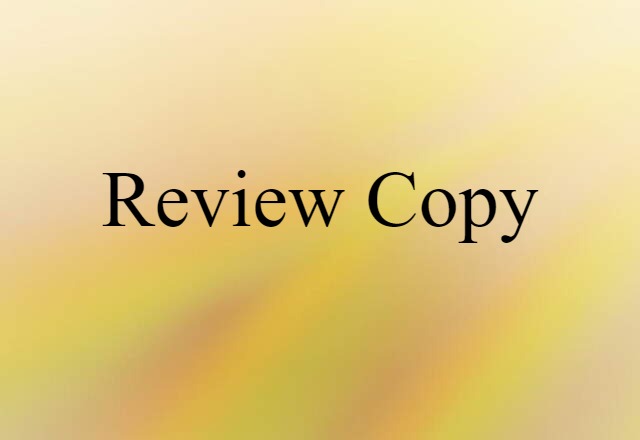 review copy