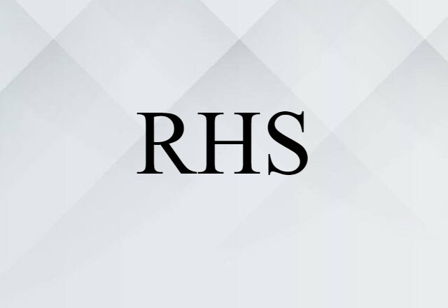 RHS (noun) Definition, Meaning & Examples