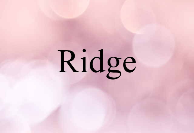 Ridge (noun) Definition, Meaning & Examples