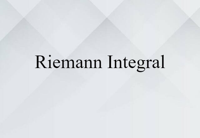 Riemann integral