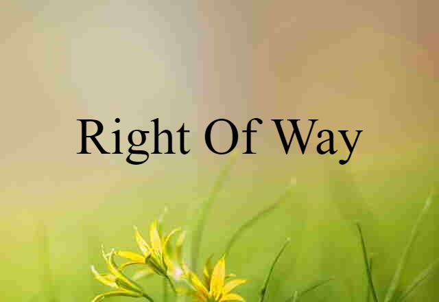 Right Of Way (noun) Definition, Meaning & Examples