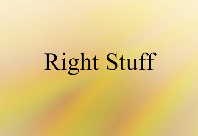 Right Stuff (noun) Definition, Meaning & Examples