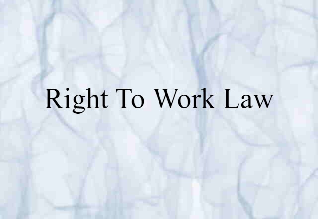 right to work law