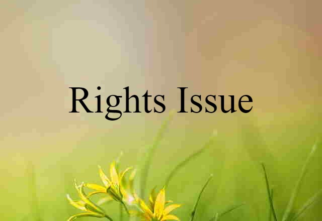 rights issue