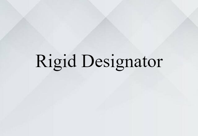 Rigid Designator (noun) Definition, Meaning & Examples