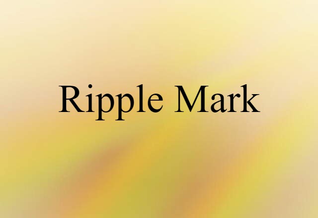 Ripple Mark (noun) Definition, Meaning & Examples