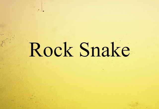 Rock Snake (noun) Definition, Meaning & Examples