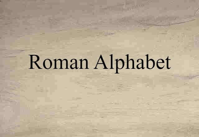 Roman alphabet