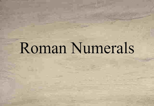 Roman numerals