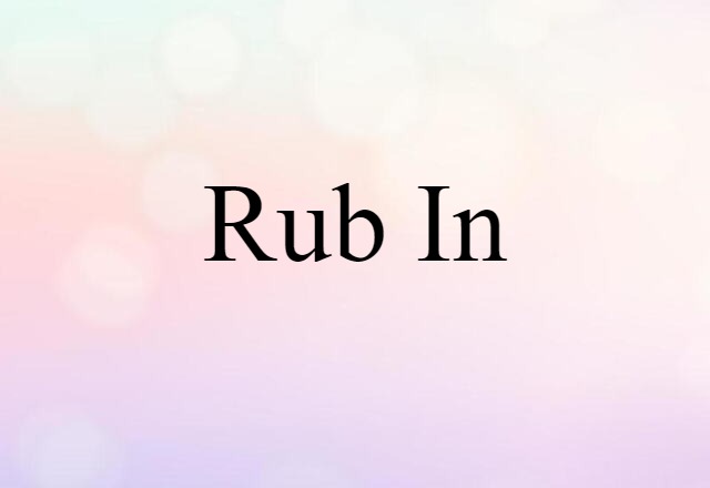 Rub In (noun) Definition, Meaning & Examples