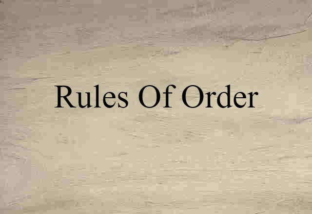 rules of order