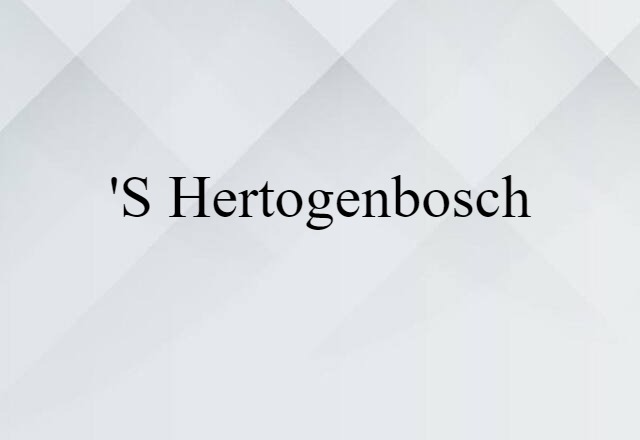 's Hertogenbosch (noun) Definition, Meaning & Examples