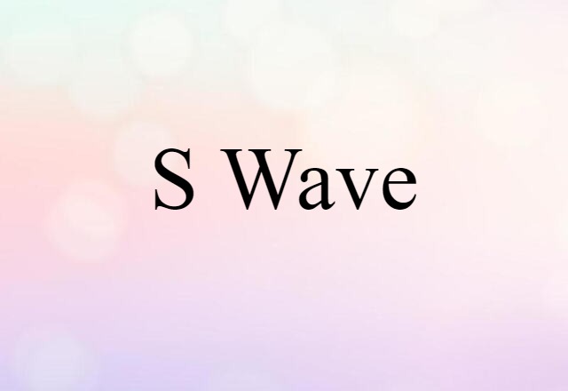 S Wave (noun) Definition, Meaning & Examples