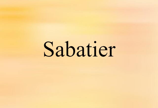 Sabatier (noun) Definition, Meaning & Examples