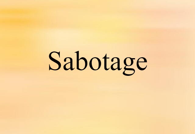 Sabotage (noun) Definition, Meaning & Examples