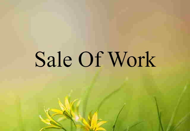 Sale Of Work (noun) Definition, Meaning & Examples