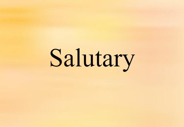 Salutary (noun) Definition, Meaning & Examples