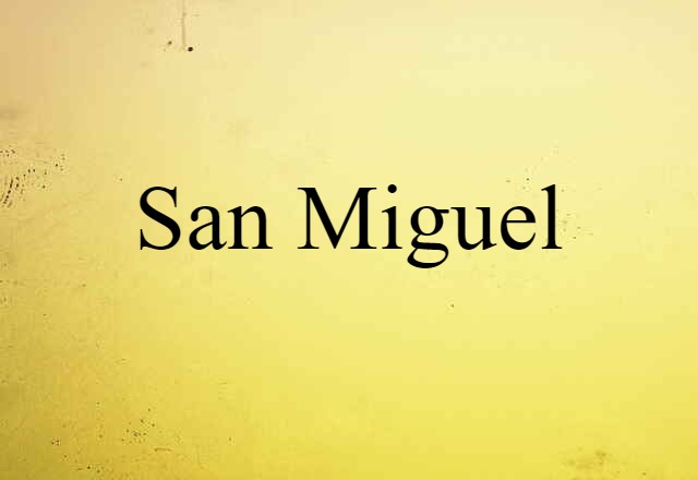 San Miguel (noun) Definition, Meaning & Examples