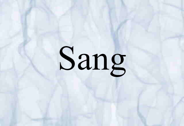 Sang (noun) Definition, Meaning & Examples