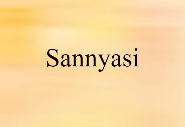 Sannyasi (noun) Definition, Meaning & Examples