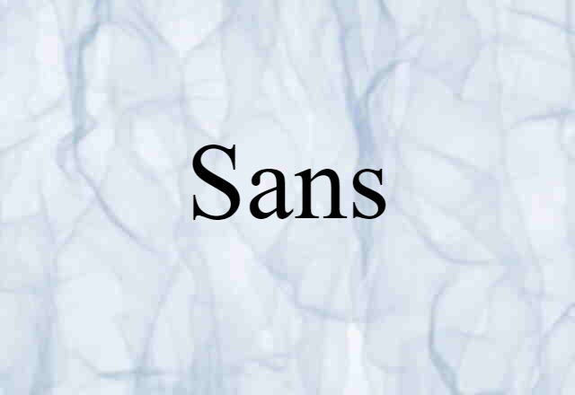 Sans (noun) Definition, Meaning & Examples