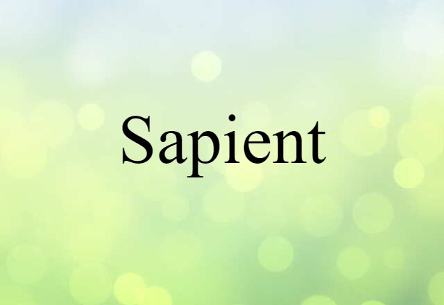 Sapient (noun) Definition, Meaning & Examples