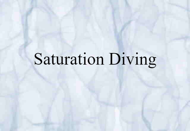 saturation diving