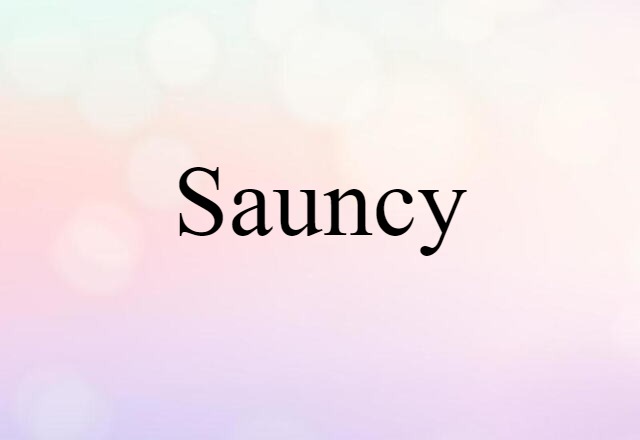 Sauncy (noun) Definition, Meaning & Examples