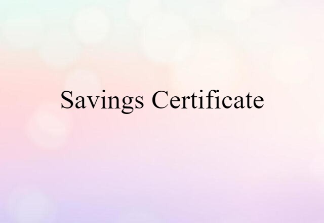 savings certificate