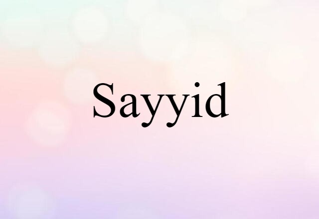 Sayyid (noun) Definition, Meaning & Examples