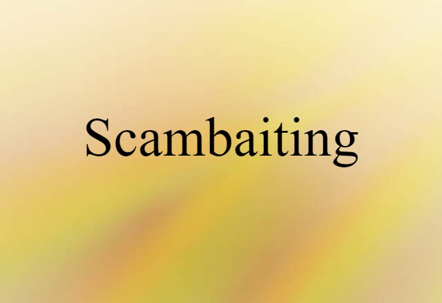 Scambaiting (noun) Definition, Meaning & Examples