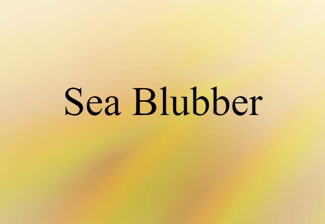 Sea Blubber (noun) Definition, Meaning & Examples