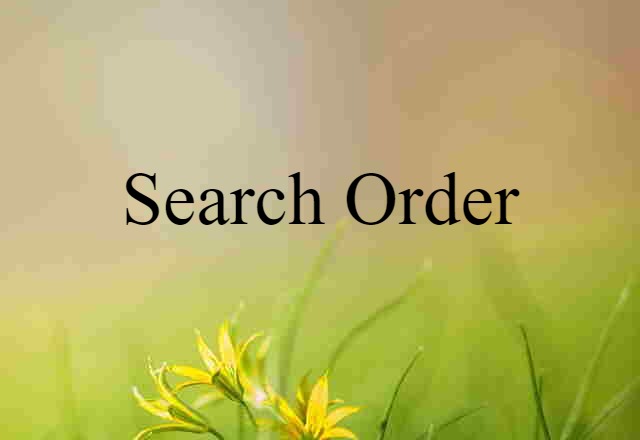 search order