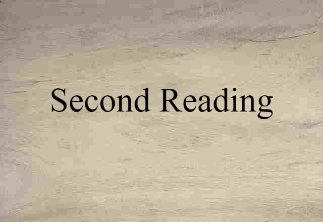 Second Reading (noun) Definition, Meaning & Examples