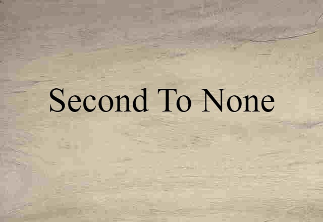 Second To None (noun) Definition, Meaning & Examples